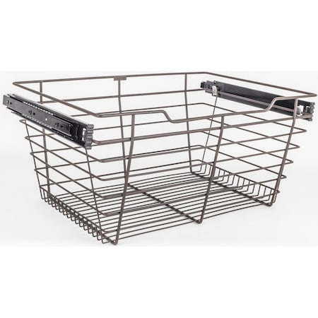 Hardware Resources Dark Bronze Closet Pullout Basket with Slides 14"Dx23"Wx11"H POB1-142311ORB